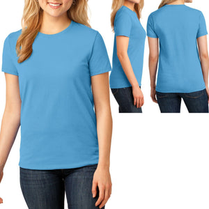 Womens Plain Basic Crew Neck T-Shirt Ladies Feminine Fit Top Plus Size 2X 3X 4X