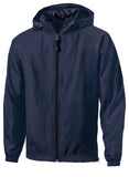 Mens Hooded Full Zip Jacket Windbreaker with Pockets Water Resistant NAVY 2XL