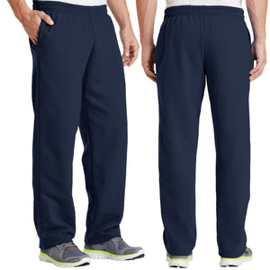 Mens Sweatpants Open Bottom with POCKETS Classic Comfort Sizes S, M, L, XL, NEW