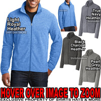 MENS Heathered Warm Micro Fleece Full Zip Jacket Pockets XS-XL 2XL 3XL 4XL NEW