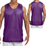 Mens Mesh Reversible Tank Wicking Basketball Sports Gym Jersey Shirt S-2XL 3XL