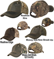 Mens Camo Hat Baseball Cap Pigment Dyed Front Mossy Oak Realtree Edge Hunting