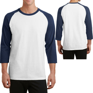 Big Mens Baseball T-Shirt 3/4 Sleeve Raglan Tee XL, 2XL, 3XL, 4XL NEW