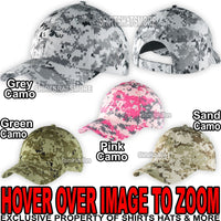 Adult DIGITAL CAMO Baseball Cap Hat Textured Cotton Low Profile Unstructured NEW