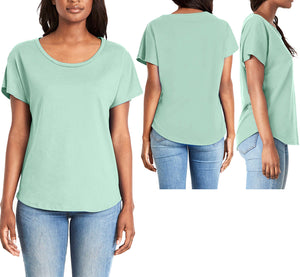 Ladies Plus Size Dolman T-Shirt Cotton/Poly Relaxed Fit Womens Top XL, 2XL, 3XL