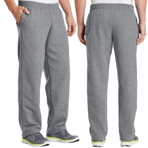 BIG MENS Open Bottom Sweatpants with POCKETS Comfortable Sizes 2XL 3XL 4XL NEW