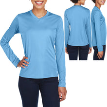 Load image into Gallery viewer, Ladies Long Sleeve T-Shirt Moisture Wicking V-Neck Base Layer Womens XS-XL 2X 3X