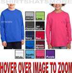 Youth Long Sleeve T-Shirt Heavy Cotton Boys, Girls, Kids Tee XS,S, M,L,XL NEW