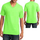 Mens V-Neck T-Shirt Cotton Blend Including NEONS Sizes S M L XL 2XL 3XL 4XL NEW