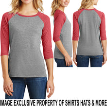 Load image into Gallery viewer, Ladies Plus Size Soft Tri Blend 3/4 Sleeve Baseball T-Shirt Womens 2XL, 3XL, 4XL