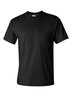 BIG MENS T-Shirt with POCKET Gildan 100% Preshrunk Cotton Tee 2XL, 3XL, 4XL, 5XL