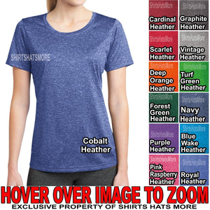 Ladies DriFit Heathered T-Shirt Moisture Wick Tee Womens XS-XL 2X, 3X, 4X NEW