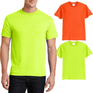 Mens T-Shirt Safety Yellow Green & Safety Orange High Vis ANSI S-XL 2X 3X 4X NEW
