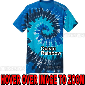 Mens Tie Dye T-Shirt Ocean Rainbow Spiral Design S-XL 2XL 3XL 4XL Tye Died NEW