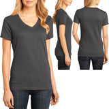 Ladies Plus Size V-Neck T-Shirt Soft Preshrunk Womens Top Tee XL 2XL 3XL 4XL NEW