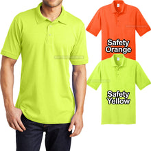 Load image into Gallery viewer, Mens SAFETY COLORS TALL Polo Moisture Wick Jersey Blend LT XLT 2XLT 3XLT 4XLT