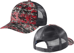 Digital Camo Mesh Mid and Back Paneled Structured Cap SnapBack Hat NEW!