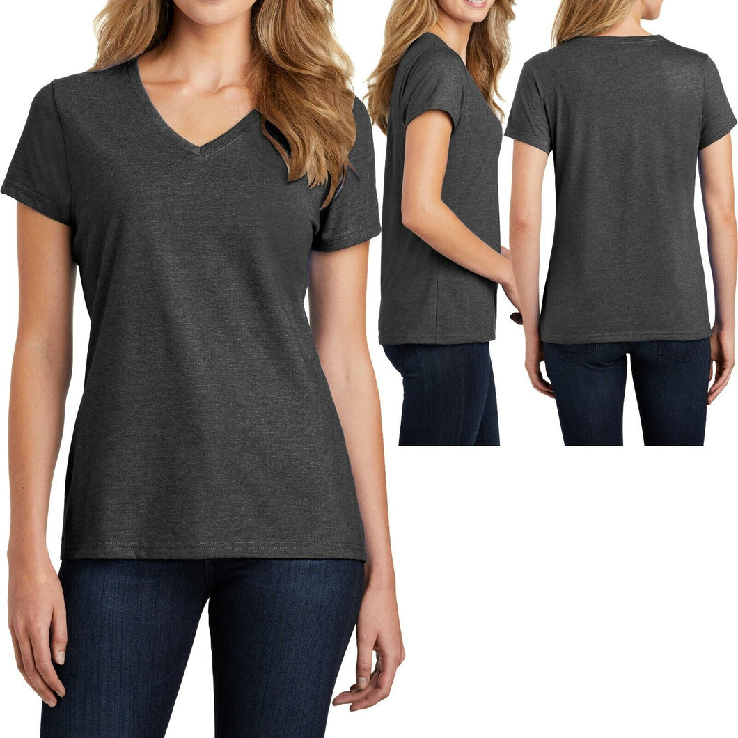 Ladies Plus Size V-Neck T-Shirt Cotton Blend Top Womens XL, 2XL, 3XL, 4XL NEW