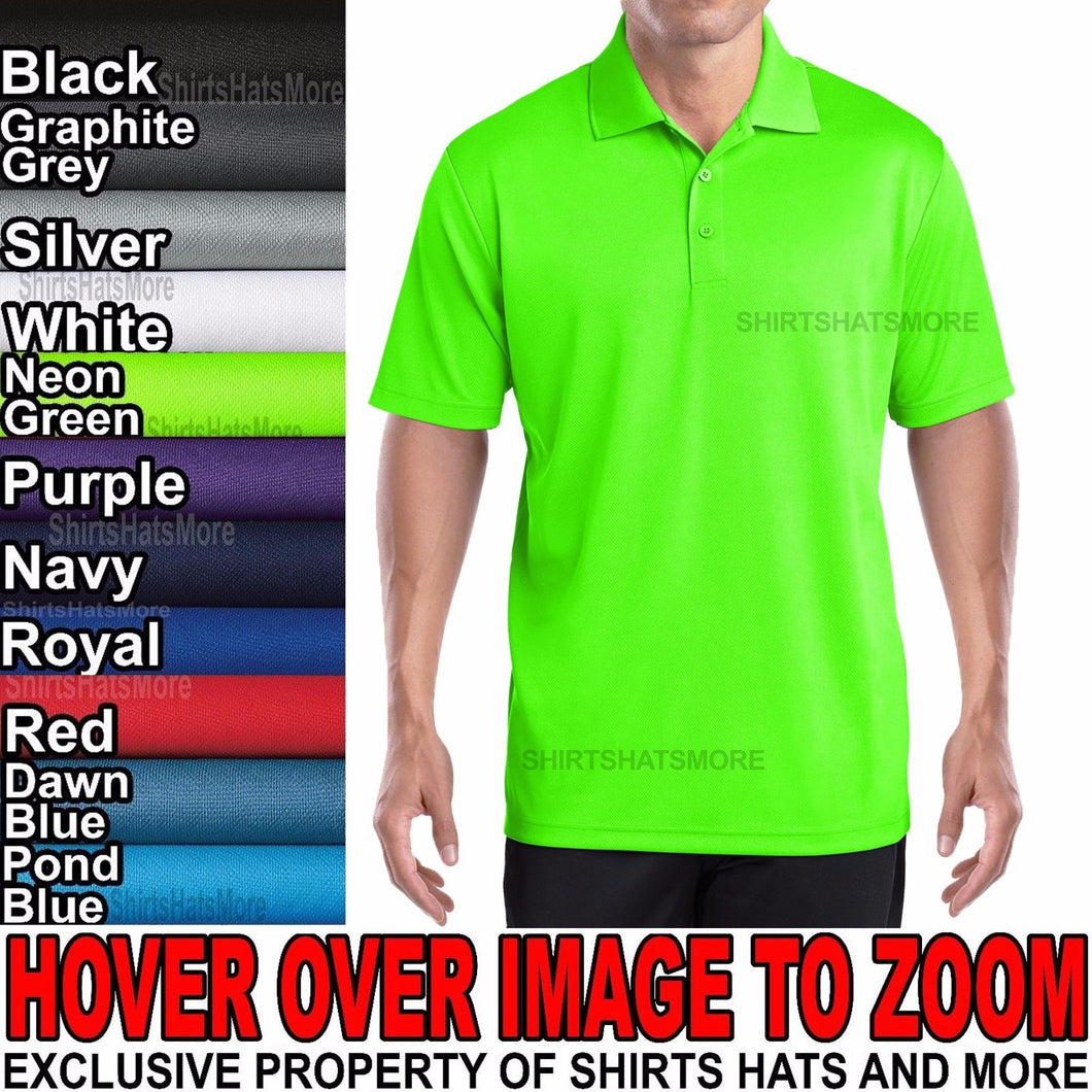 Mens Polo Shirt MINI MESH Moisture Wick Athletic XS-XL, 2XL, 3XL, 4XL NEW!