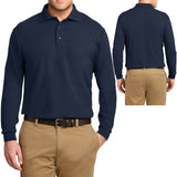 Mens Big and Tall Soft Long Sleeve Polo Shirt LT, XLT, 2XLT, 3XLT, 4XLT NEW