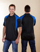 Reebok 7299 Men's Playdry Prism Polo Shirt ROYAL/BLACK SIZE:LARGE AND XL NEW!