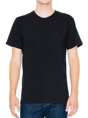 American Apparel Pocket T-Shirt Preshrunk Soft Ring Spun Cotton Tee S, M, L, XL