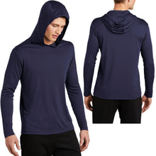 Load image into Gallery viewer, Mens Long Sleeve Hoodie T-Shirt Lightweight Moisture Wicking Exercise XS-4XL NEW
