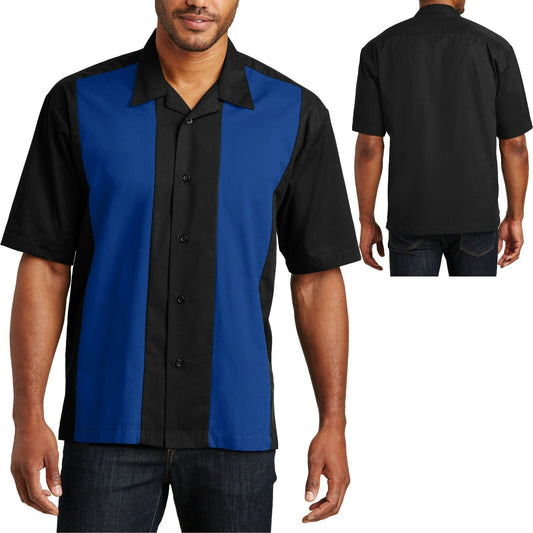 Mens Camp Shirt Casual Colorblock Tropical Bowling Two Tone S M L XL 2XL 3XL 4XL