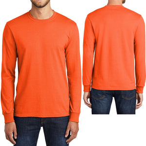 Mens Tall Long Sleeve T-Shirt Safety Orange Green Tee LT, XLT, 2XLT, 3XLT, 4XLT
