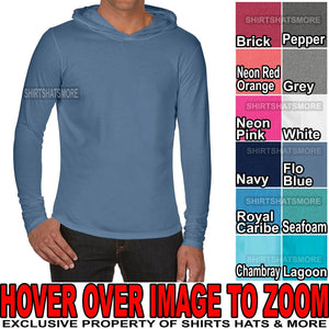 Mens T-Shirt Hoodie Soft Garment Washed PRESHRUNK 100% Cotton Hooded S-XL 2X, 3X