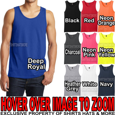 Young Mens PRESHRUNK Tank Top Sleeveless T-Shirt Tee XS-XL 2XL, 3XL, 4XL NEW