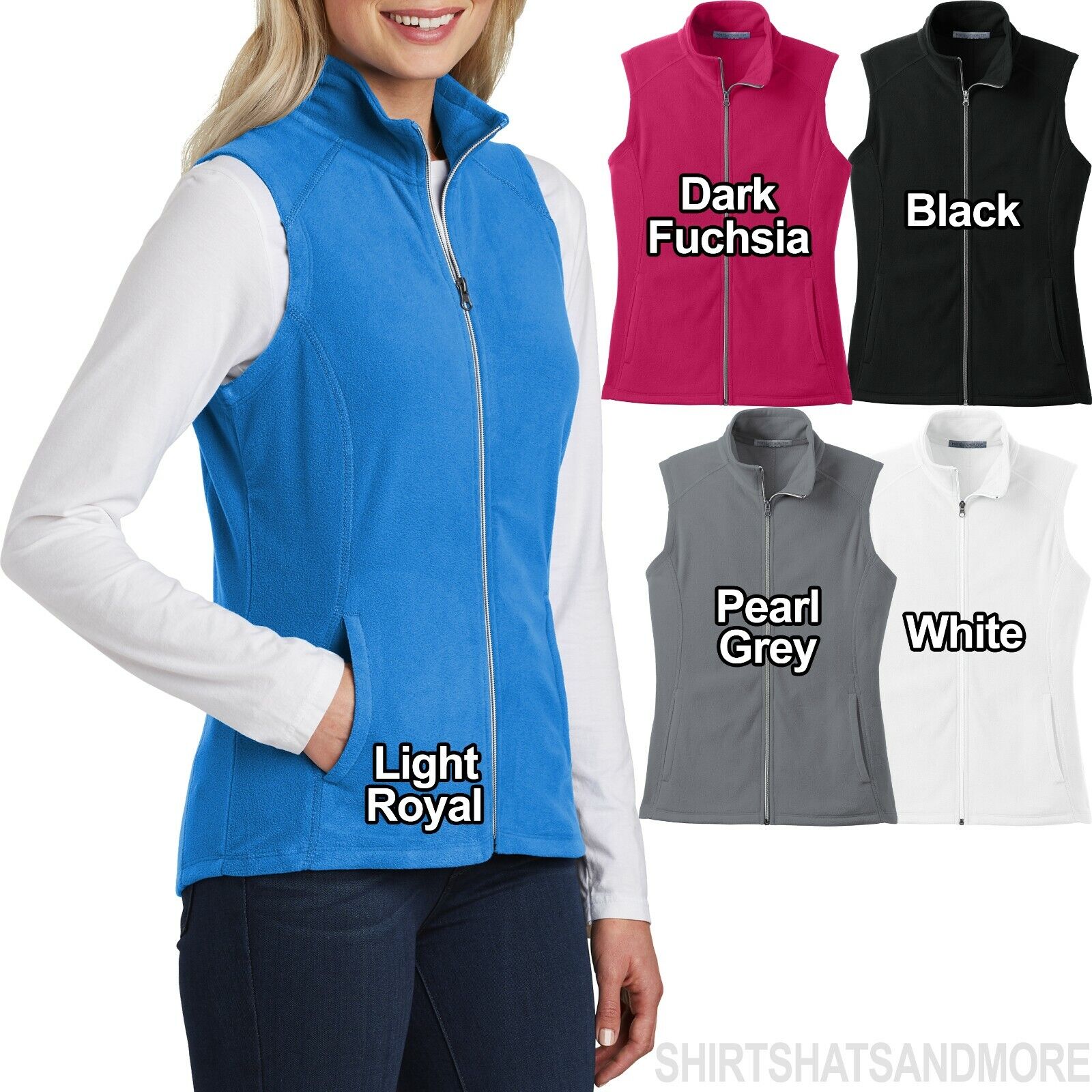 Ladies Plus Size Polar Fleece Vest With Pockets Warm Womens XL, 2XL, 3 –  Shirts Hats and More
