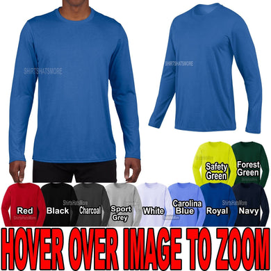 Mens Long Sleeve Wicking T-Shirt 100% Poly FEELS LIKE COTTON S-XL 2X 3XL NEW