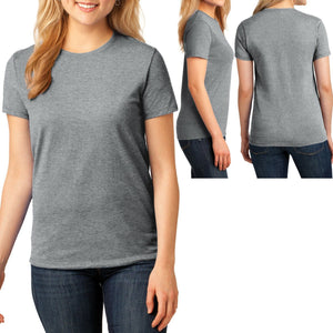 Womens Plain Basic Crew Neck T-Shirt Ladies Feminine Fit Top Plus Size 2X 3X 4X
