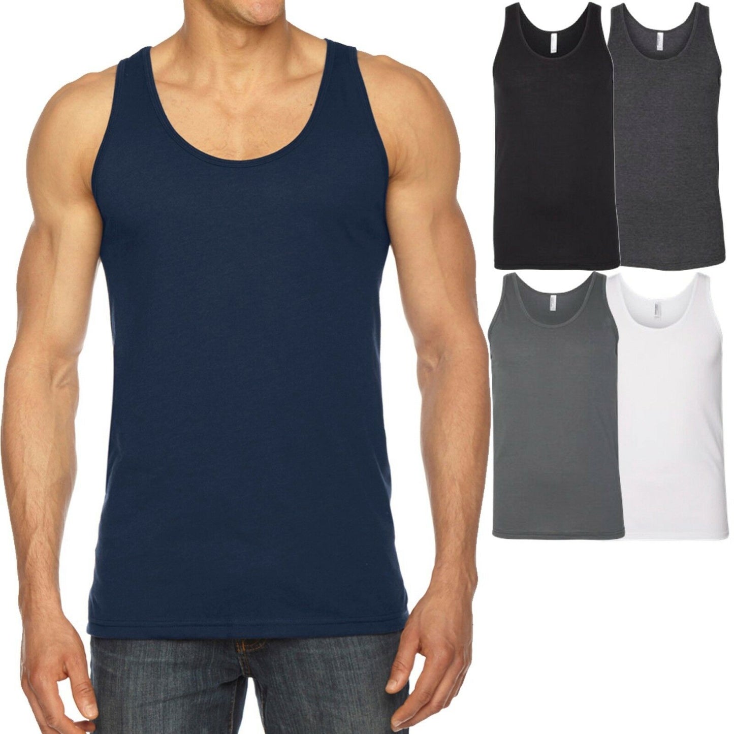 American Apparel Mens Tank Top Poly-Cotton Sleeveless T-Shirt XS, S, M, L, XL