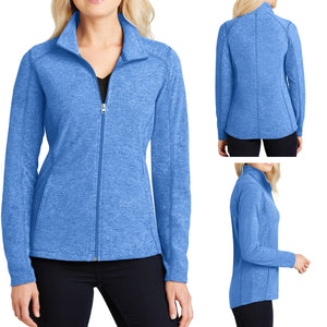 Ladies Plus Size Microfleece Jacket Heather Full Zip Womens Coat XL 2XL 3XL 4XL