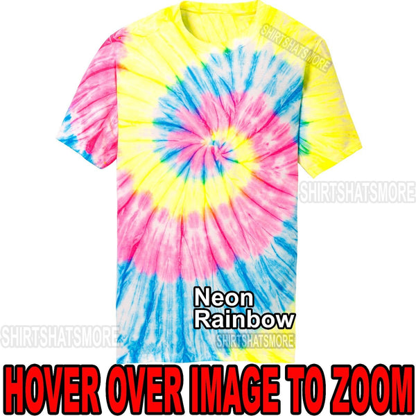 Mens Tie Dye T-Shirt NEON Rainbow Spiral Design S-XL 2XL 3XL 4XL Tye Died NEW