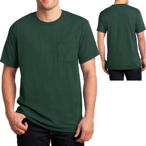 Mens T-Shirt with Pocket Jerzees 50/50 Cotton/Poly Tee Size S, M, L, XL NEW