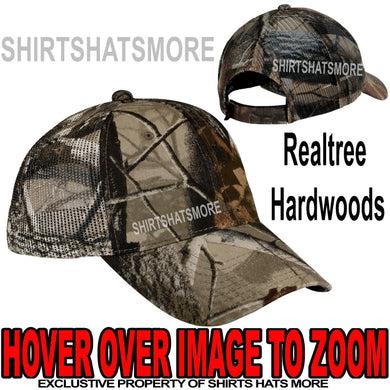Camo MESH BACK Hat Realtree Hardwoods Hunting Trucker Baseball Cap Adjustable