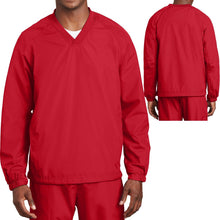 Load image into Gallery viewer, Big Mens Wind Shirt Windbreaker Jacket Lined V-Neck Pockets Pullover XL 2X 3X 4X