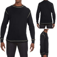 Canvas Mens Thermal T-Shirt Long Sleeve Contrast Stitch Sizes S-2XL