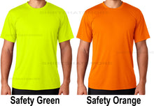 Load image into Gallery viewer, Hanes Mens T-Shirt Safety Green Orange Moisture Wicking 50+ UV Run Work XS-3XL