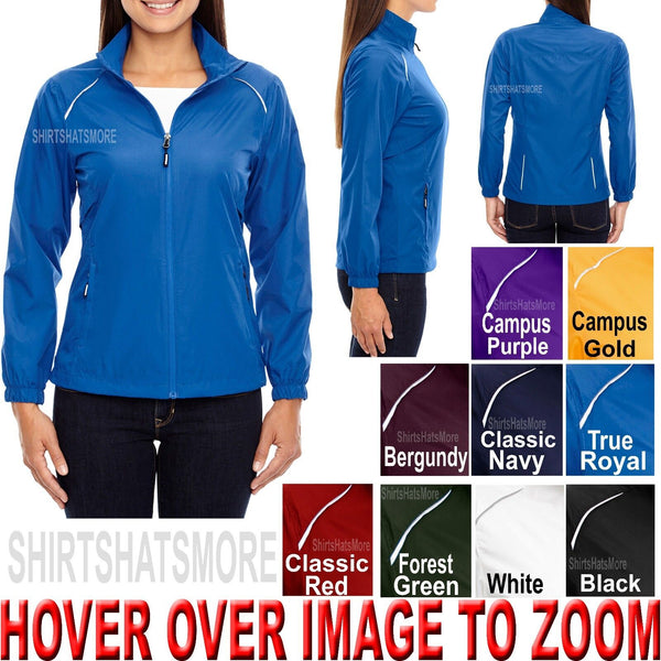 Ladies Wind Breaker Light Jacket Reflective Piping Womens Water Resistant S-3XL