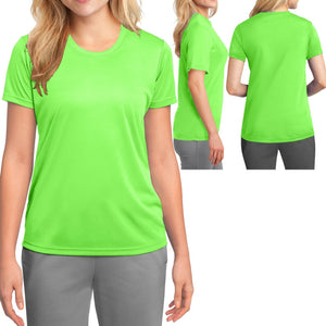 Ladies Dri Fit T-Shirt Moisture Wicking Gym Workout Yoga Womens Tee XS-4XL NEW