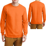Mens Long Sleeve T-Shirt Gildan Safety Green Orange ANSI High Vis Sizes S-5XL