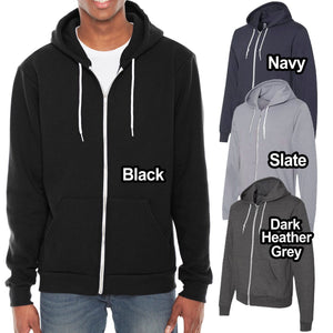 American Apparel Zip Hoodie Unisex Hooded Fleece Sweatshirt Imported XS-2XL NEW