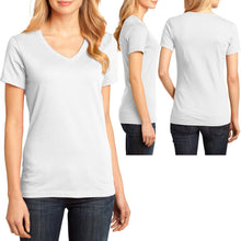 Load image into Gallery viewer, Ladies Plus Size V-Neck T-Shirt Soft Preshrunk Womens Top Tee XL 2XL 3XL 4XL NEW