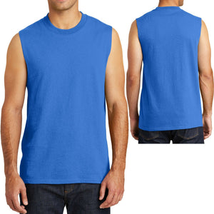 Mens Sleeveless Muscle T-Shirt Cotton Gym Run Basketball S-XL, 2XL, 3XL, 4XL NEW
