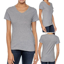 Load image into Gallery viewer, Hanes Ladies V-Neck T-Shirt 100% Cotton Nano Tee Top XS-2XL Womens Tee NEW