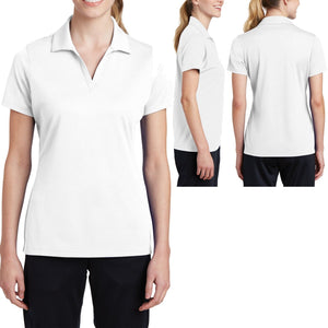 Ladies Plus Size MICRO MESH Polo Shirt Moisture Wick Dri Fit Tagless 2XL 3XL 4XL